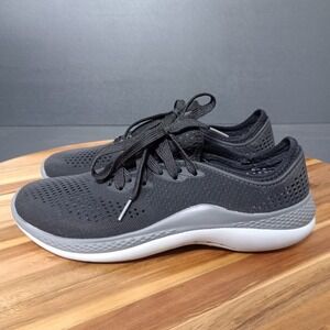 Crocs 360 Pacer Literide Mens Size 8 Black Lace Up Sneaker Workout Shoes Comfort